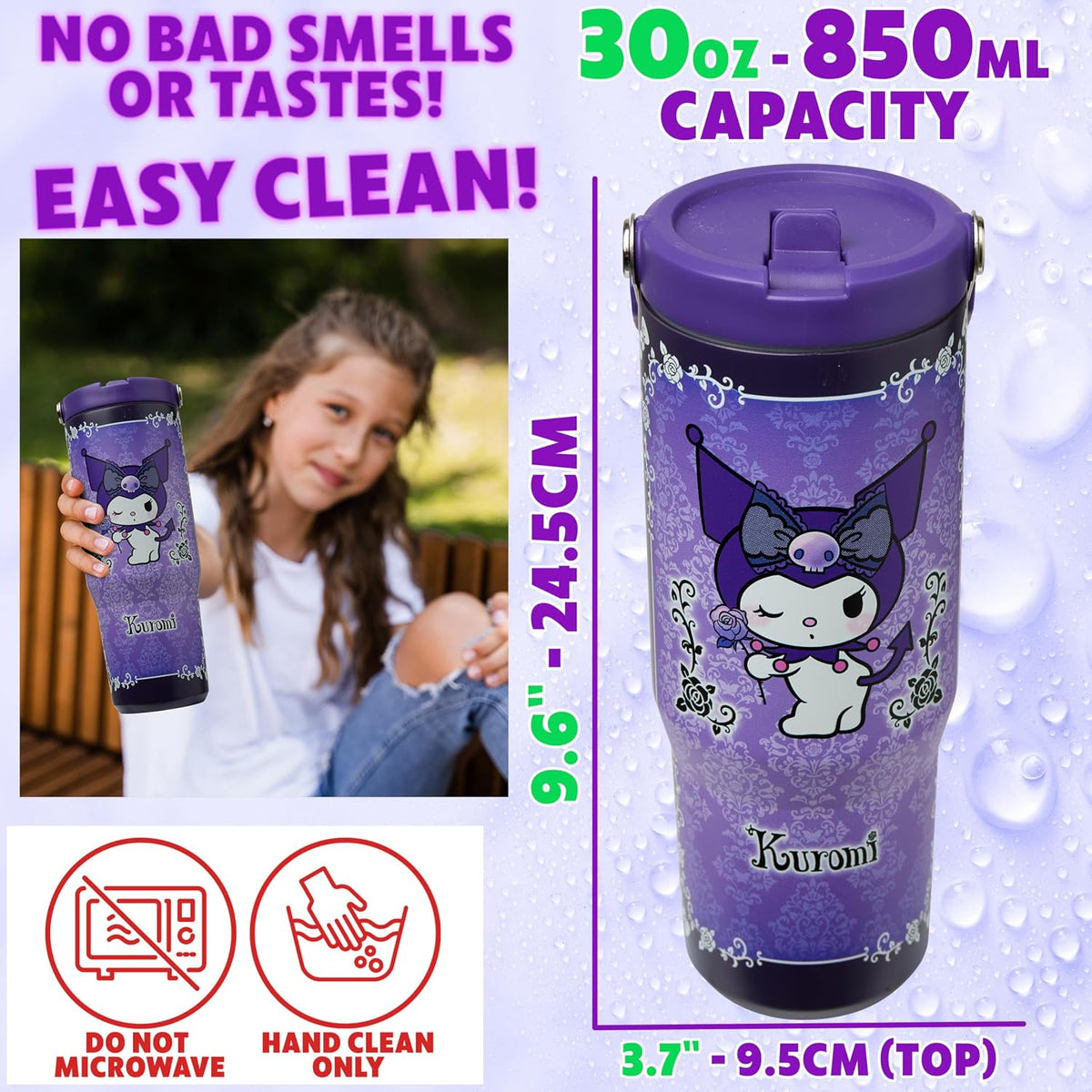 Get Trend Hello Kitty Sanrio Vaso con pajita de acero inoxidable de...