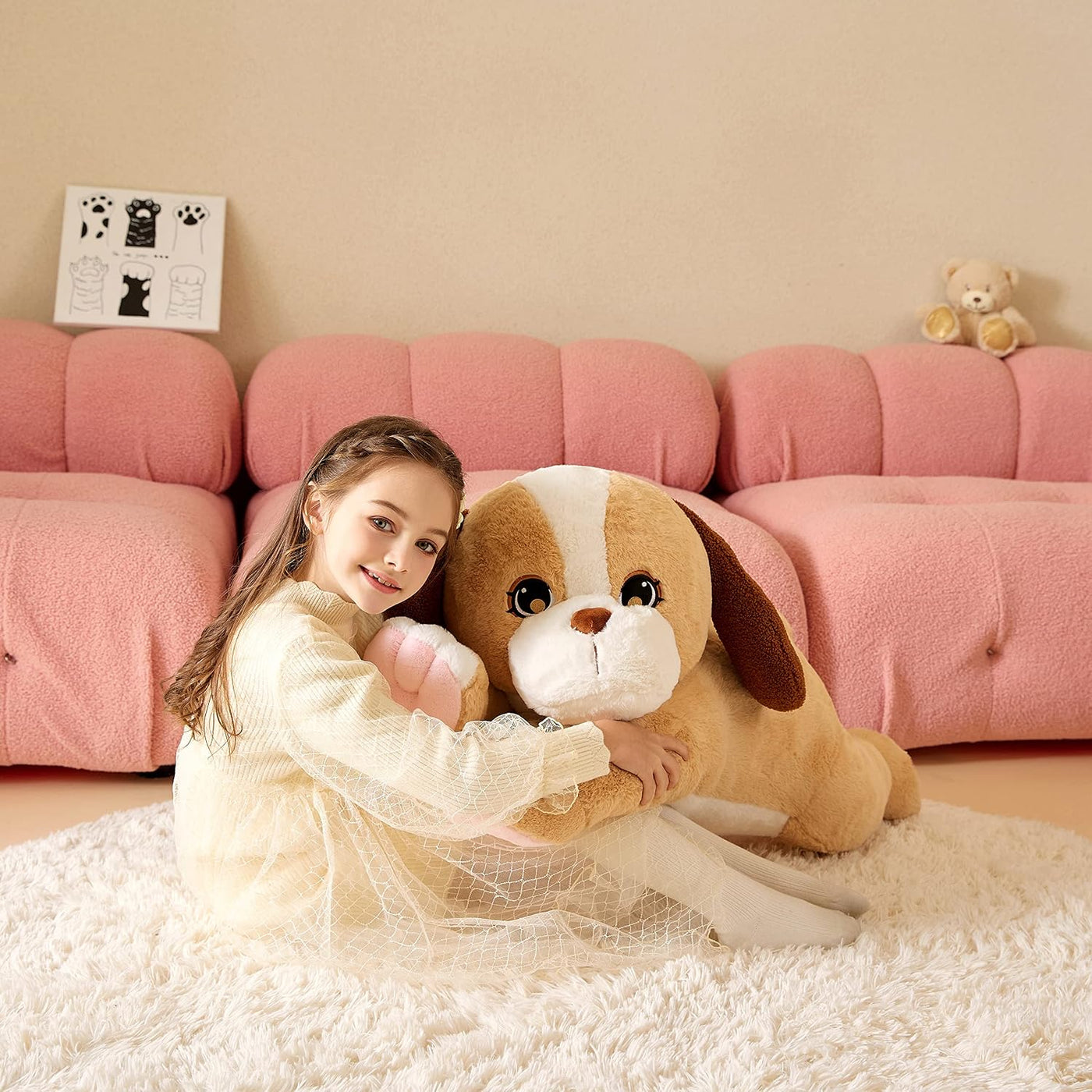 Tumyay Peluche de perro labrador gigante, juguete suave de peluche,...