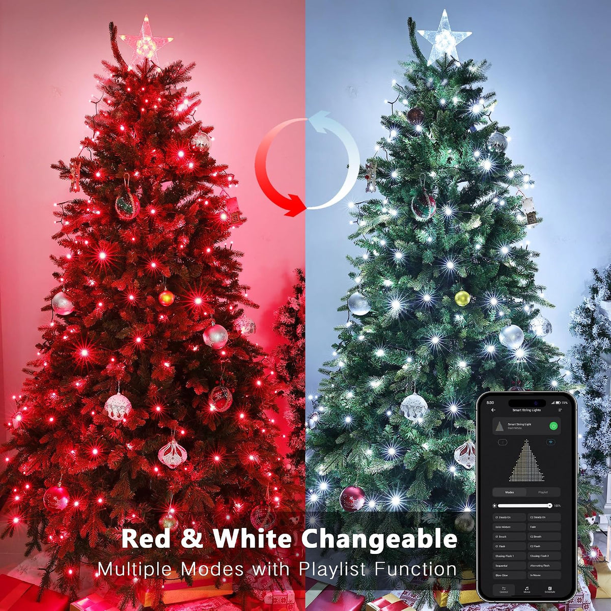 Brizled - Luces inteligentes para árbol de Navidad, 20 metros \/ 66...