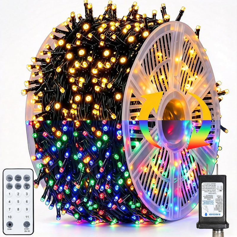 TW SHINE Luces navideñas que cambian de color, 328 pies, 1000 LED,...
