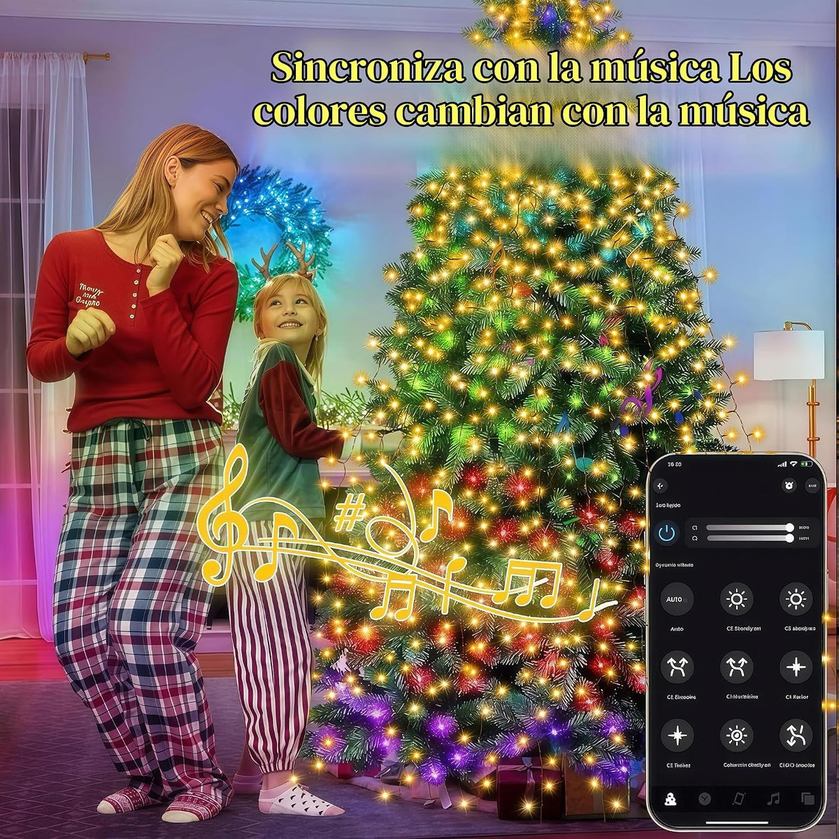 Janplay Luces inteligentes para árbol de Navidad, control por APP,...