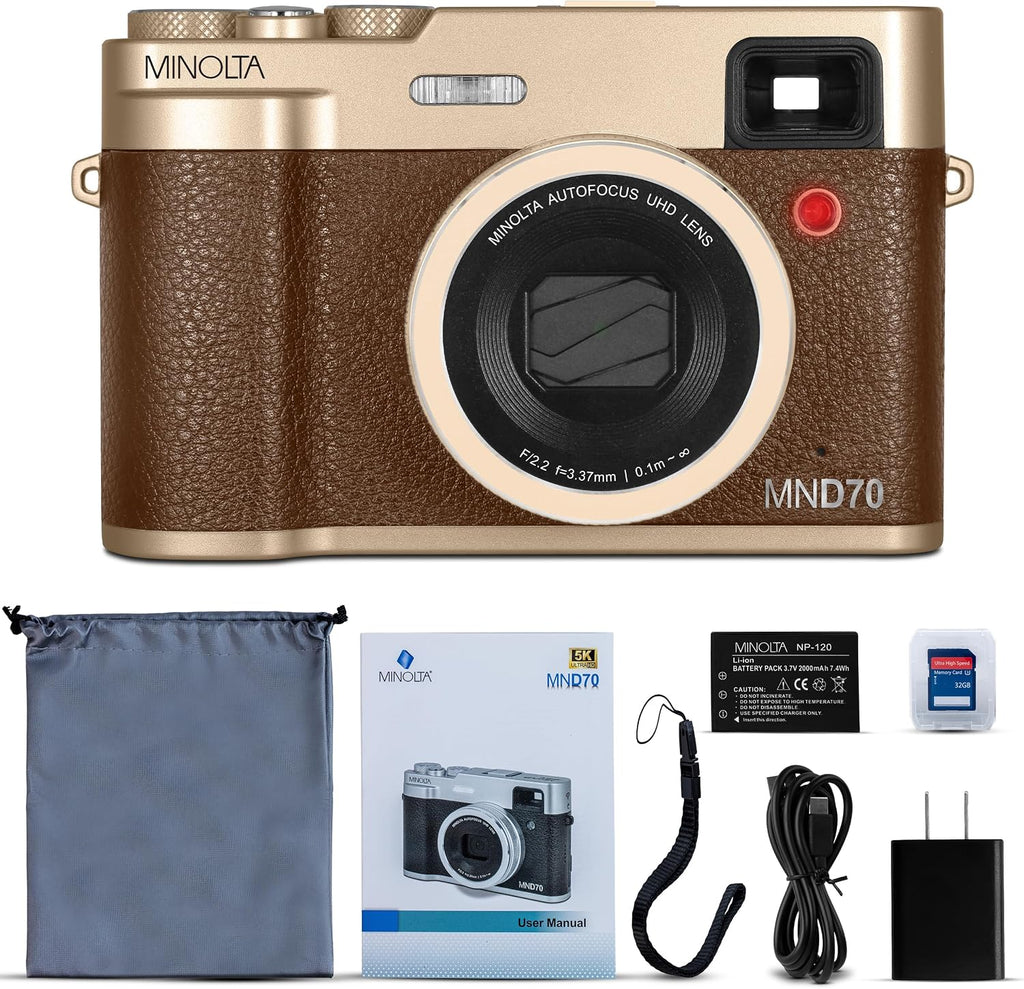 Minolta Cámara digital retro \u2013 Compacta de 48 megapíxeles con...