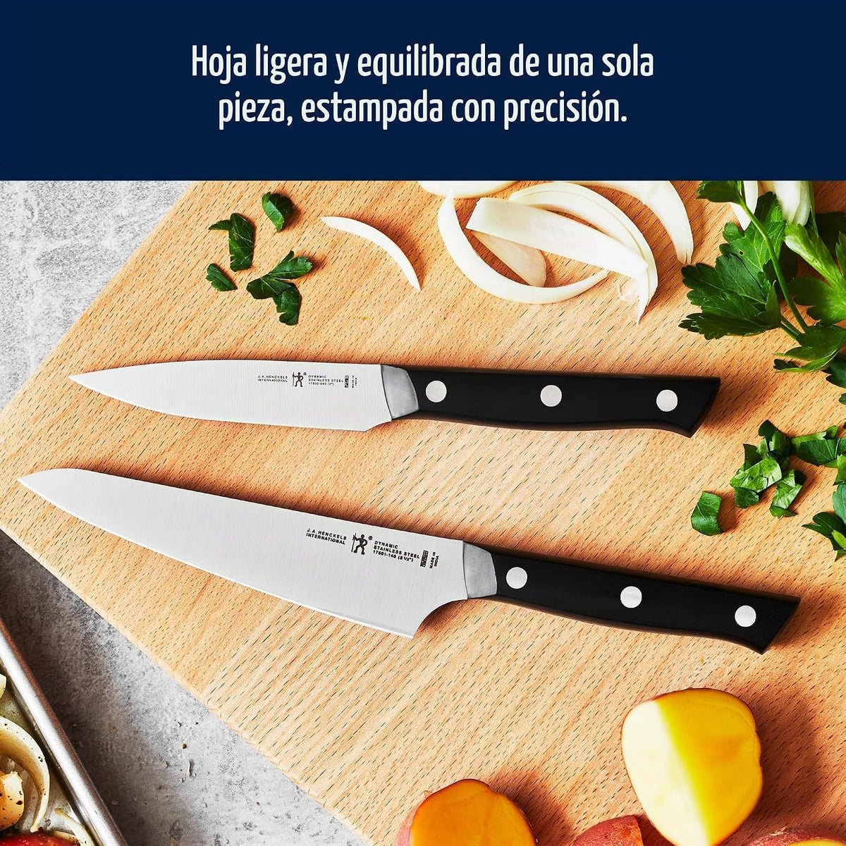 HENCKELS Dynamic Razor-Sharp - Juego de cuchillos de chef compactos...
