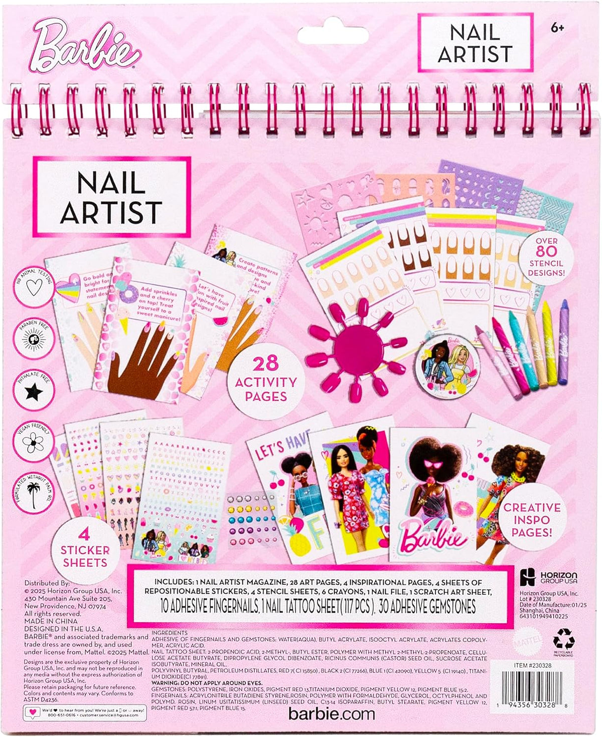 Revista de Arte de Uñas de Barbie, Revista de 28 Páginas con Planti...