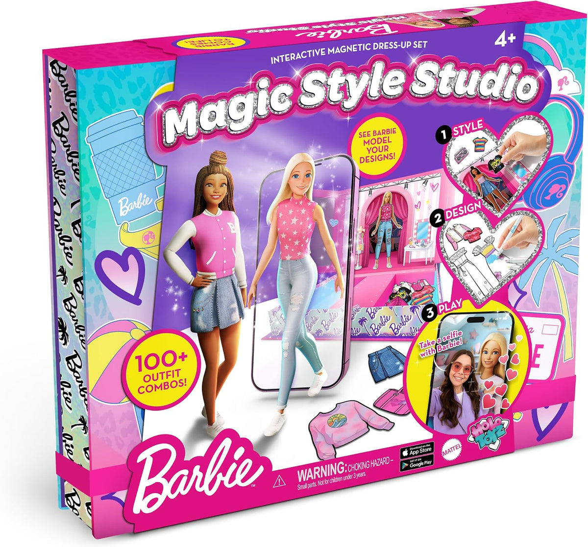 Barbie Magic Style Studio- Kit de moda de muñecas de vestir magnéti...
