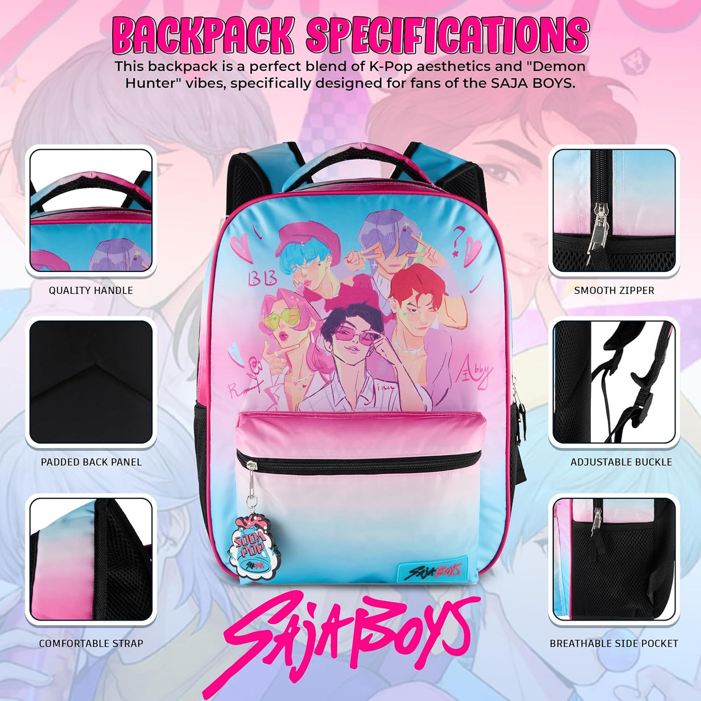 AI ACCESSORY INNOVATIONS K-Pop Demon Hunters Saja - Mochila para ni...