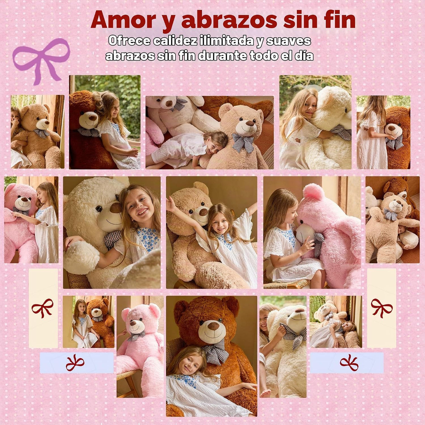 Oso de peluche gigante grande de 47 pulgadas, animales de peluche,...