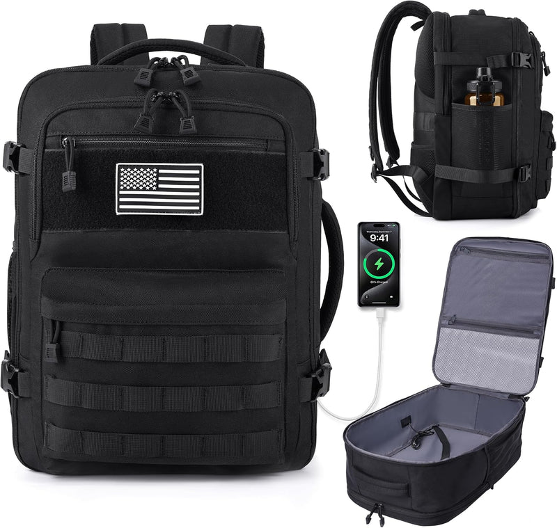 MOZETO Mochila de mano aprobada por la TSA, mochila de viaje táctic...
