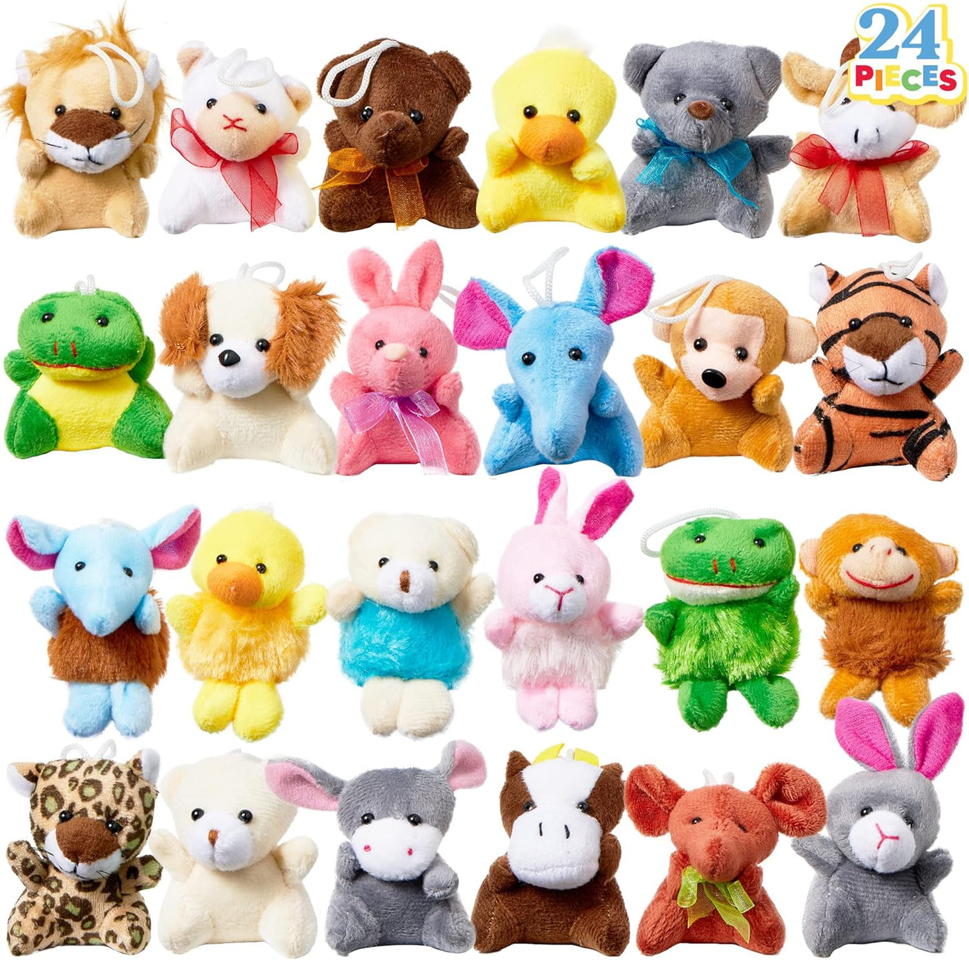 Joyin - Juego de 24 mini juguetes de peluche de animales pequeños s...