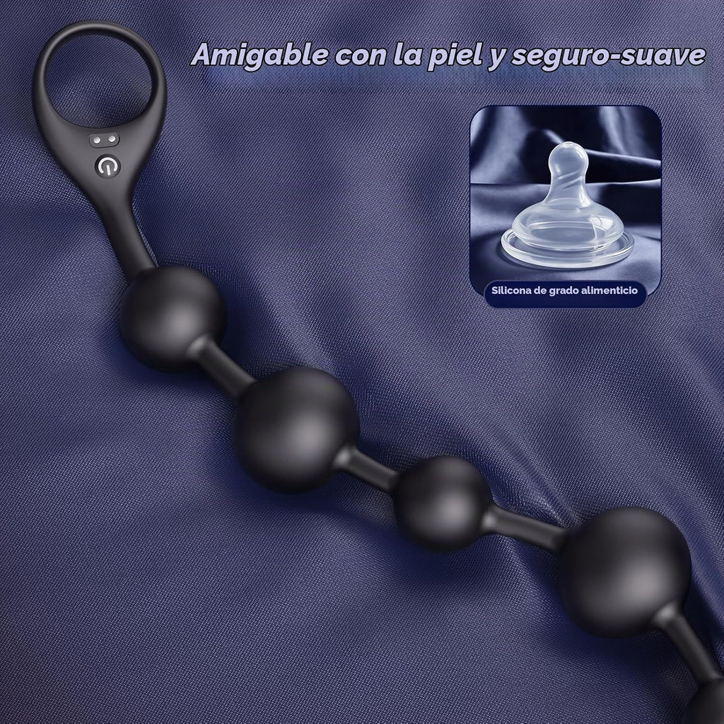 BEISAR Vibrador anal de 15.35 pulgadas con tapón a tope \u2013 Masa...