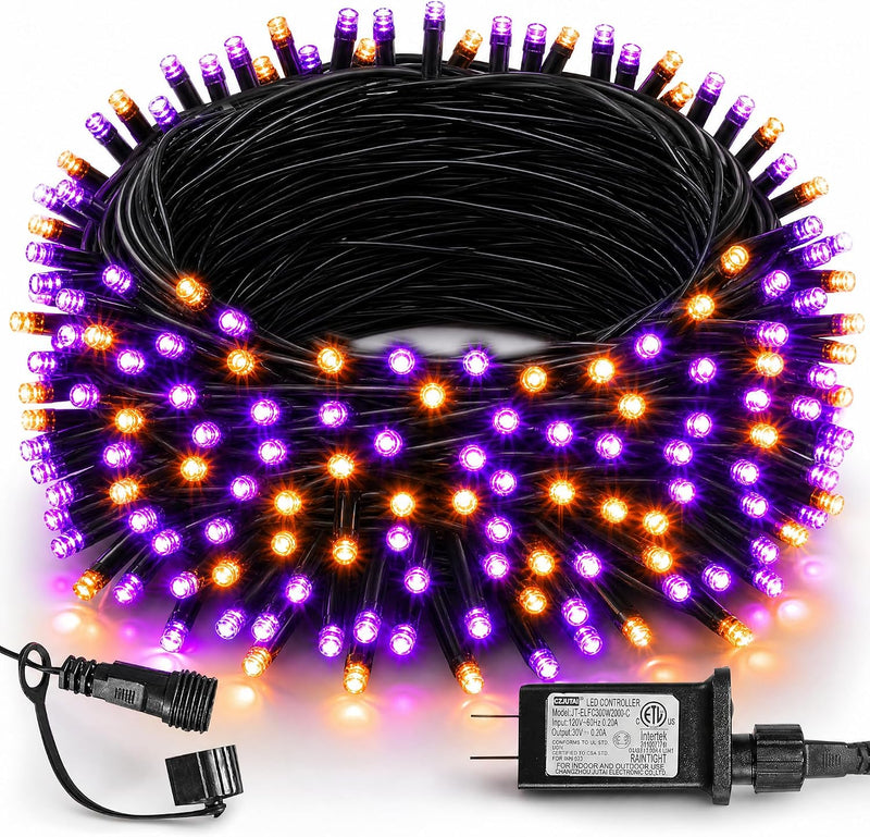 TW SHINE - Luces de Halloween, 200 luces LED de 66 pies para exteri...
