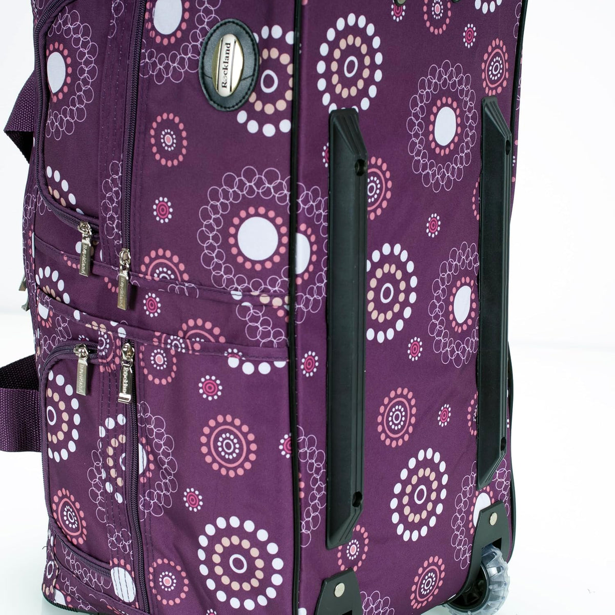 Rockland Bolsa de lona con ruedas, negra, 22"