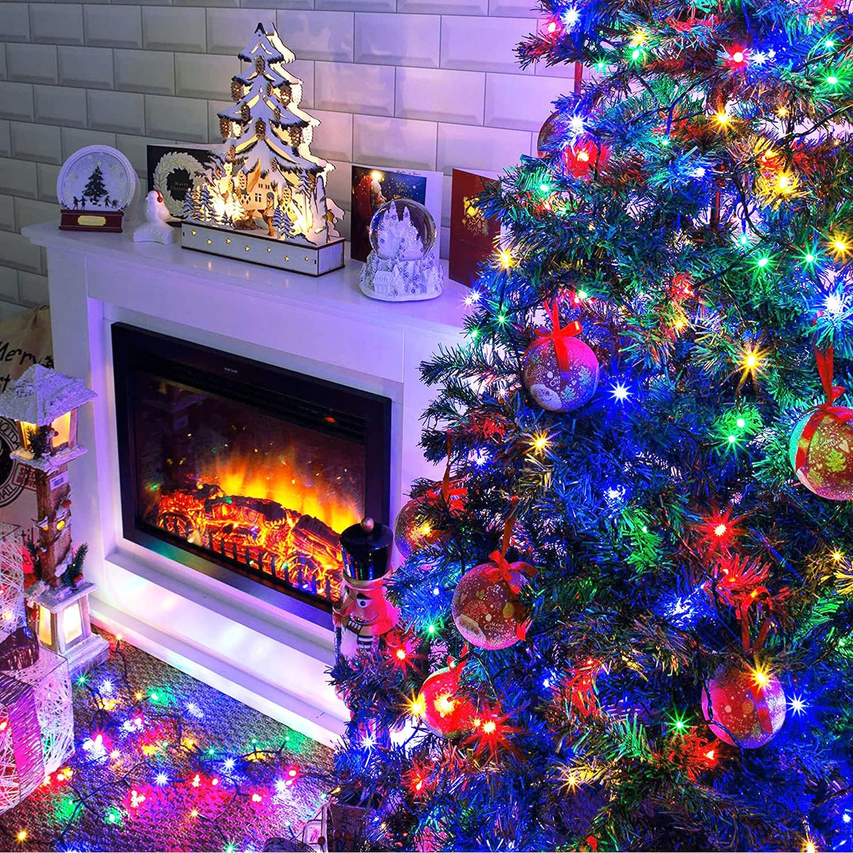 JMEXSUSS - 250 luces LED para árbol de Navidad, luces multicolor de...