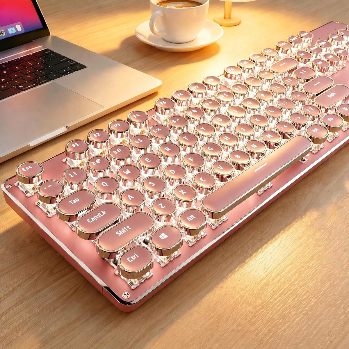 Teclado mecánico inalámbrico estilo máquina de escribir con | Bluet...