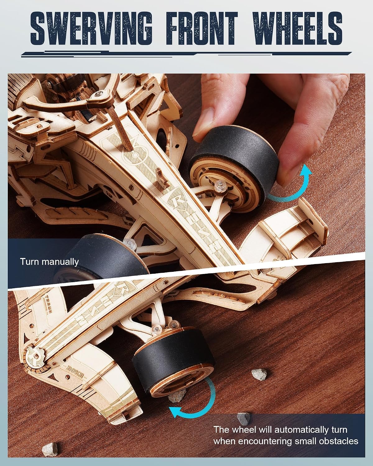 ROKR Rompecabezas de madera 3D, coches de carreras de fórmula a esc...