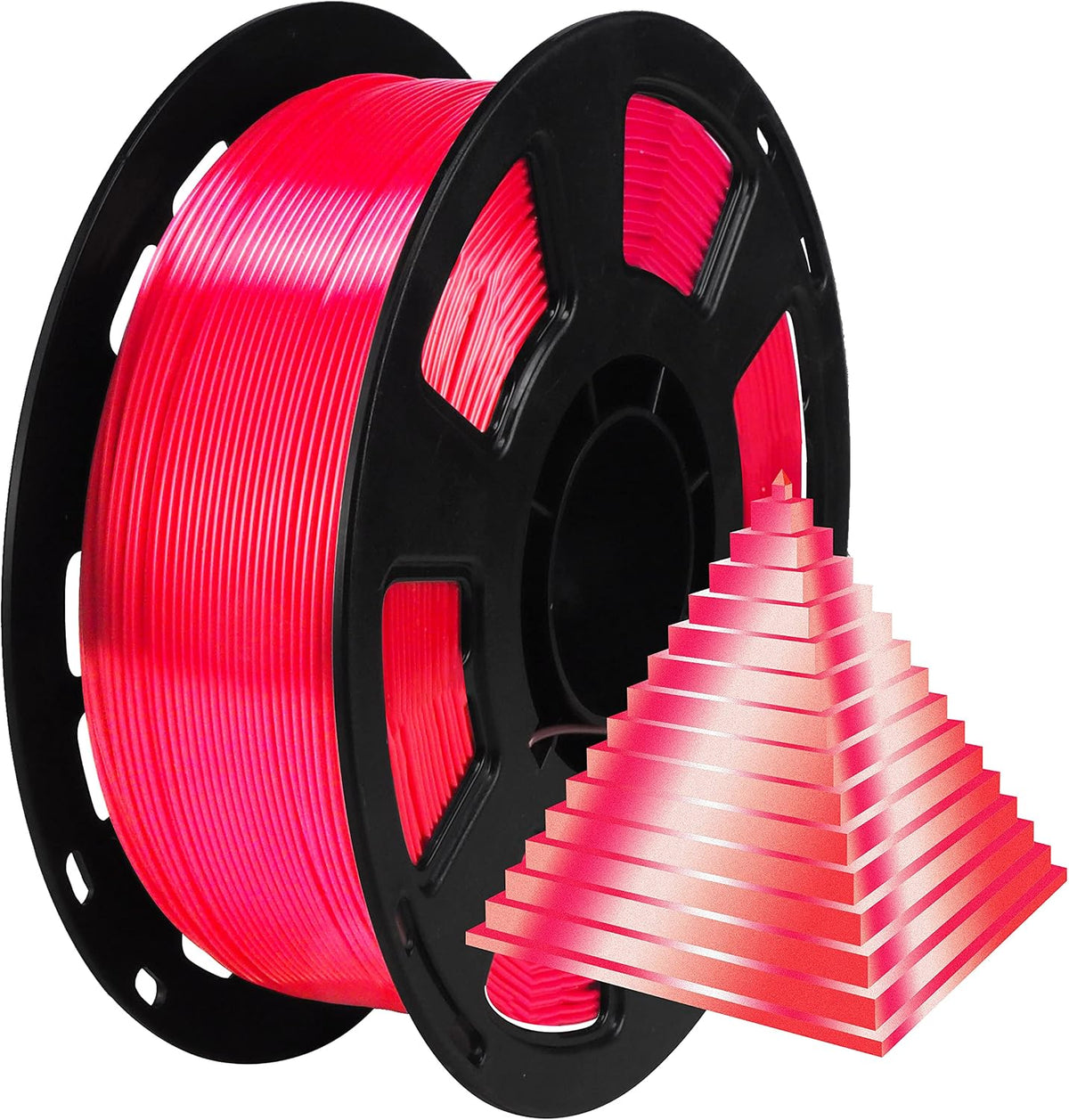 Bblife - Filamento PLA de color rojo rubí, brillante y con efecto s...