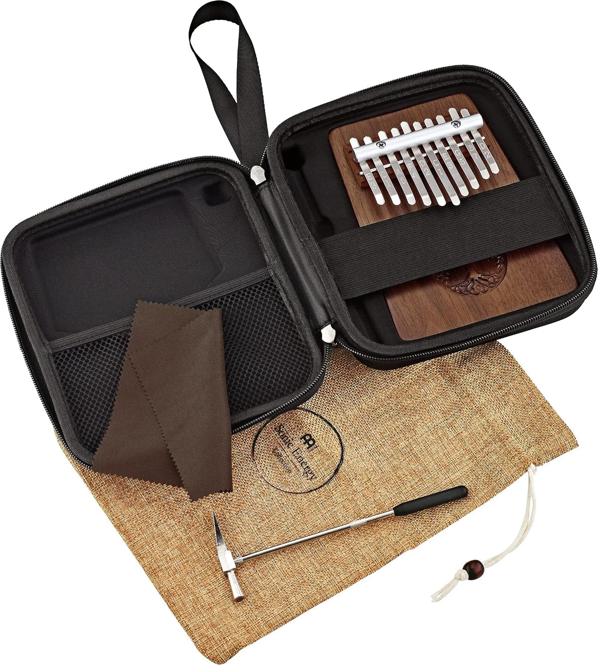 Piano de pulgar Kalimba, 10 teclas, incluye martillo de afinación y...