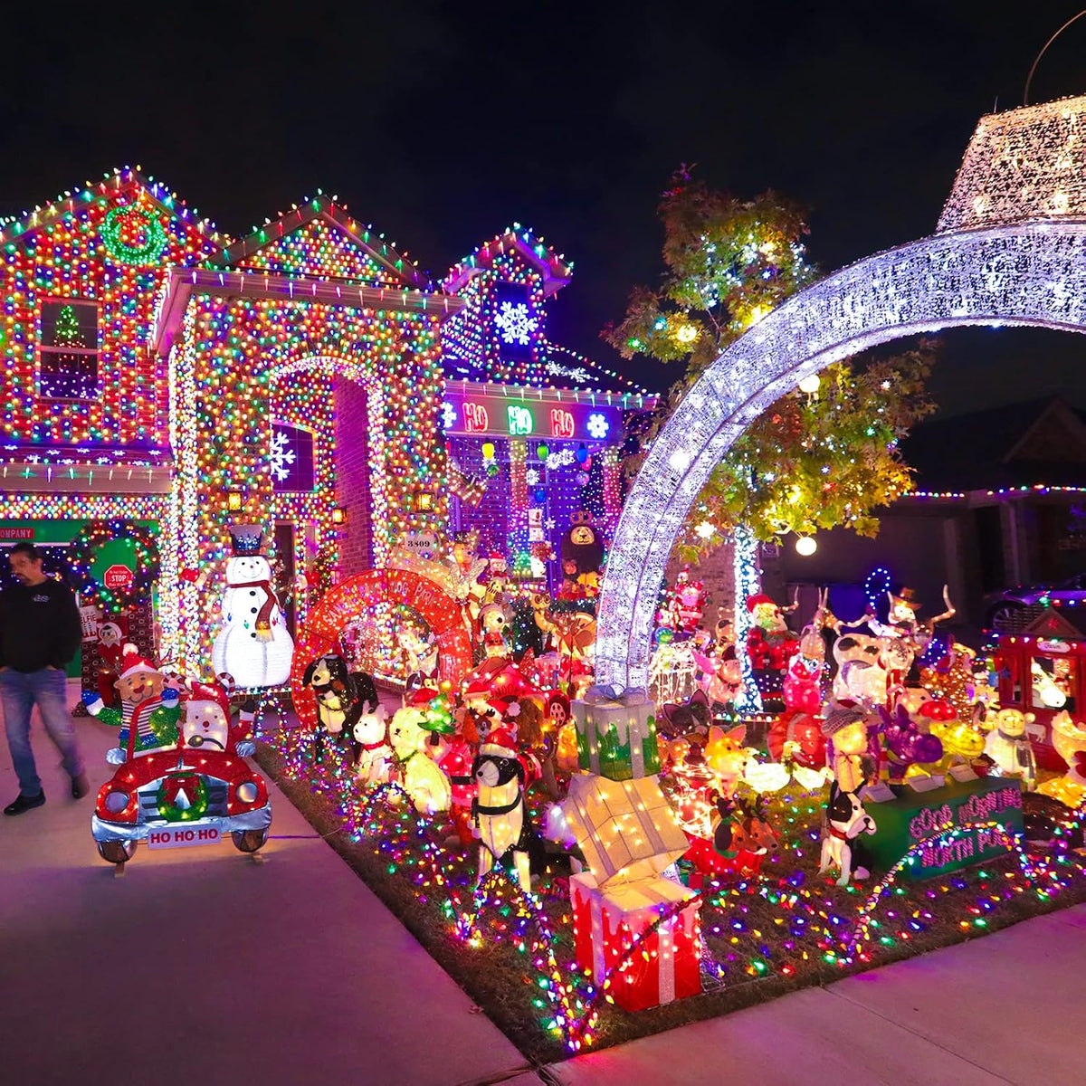 JMEXSUSS - Cadena de luces de Navidad de 250 luces LED blancas a mu...