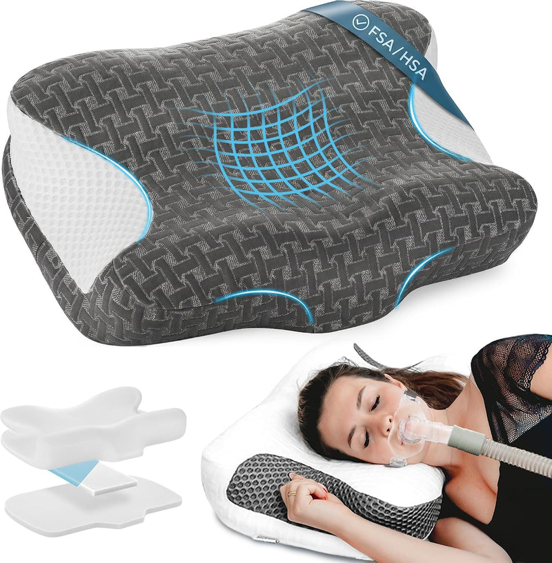 Elviros Almohada CPAP HSA\/FSA para personas que duermen boca arrib...