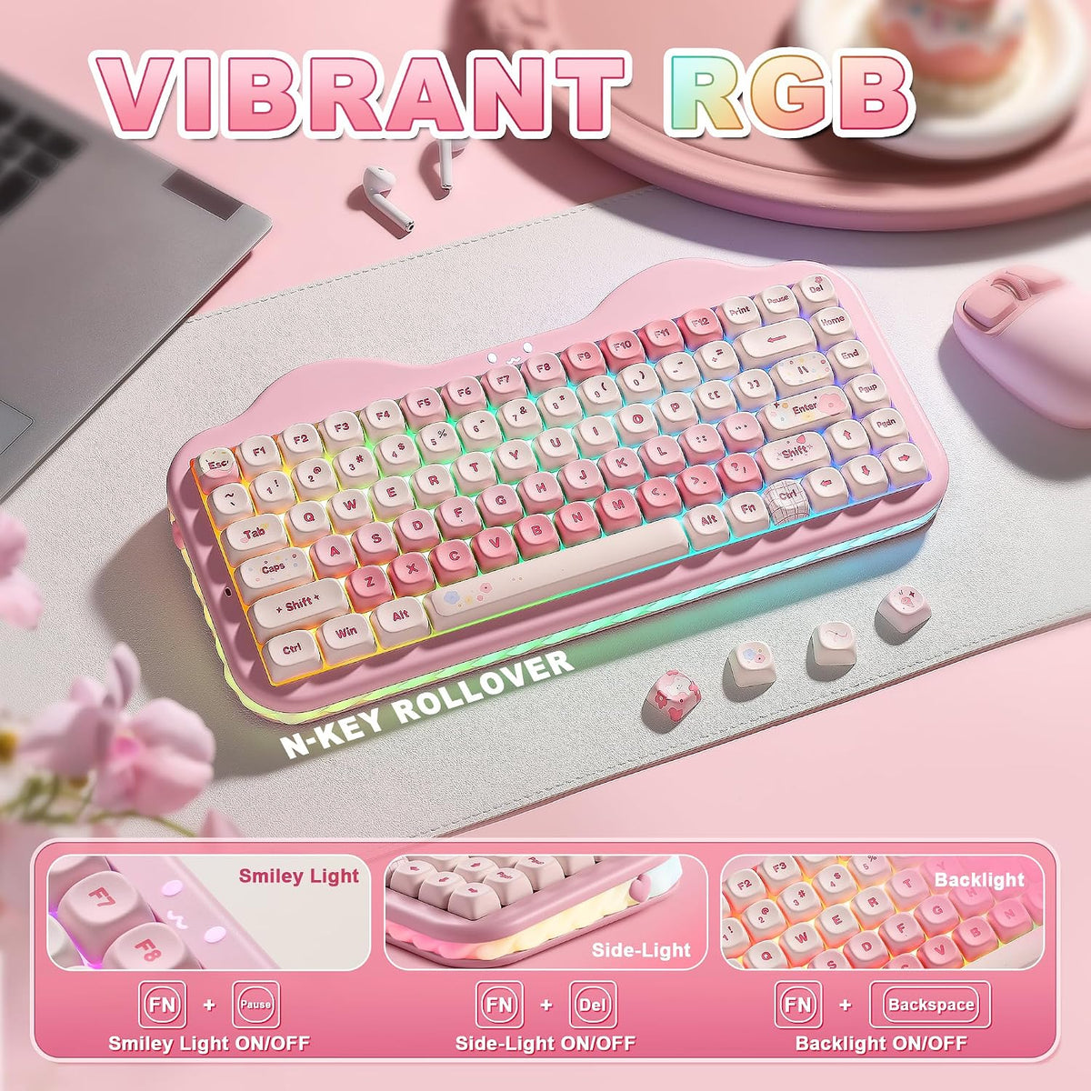 YUNZII Teclado Mecánico Inalámbrico C75, Diseño del 75%, NKRO Inter...