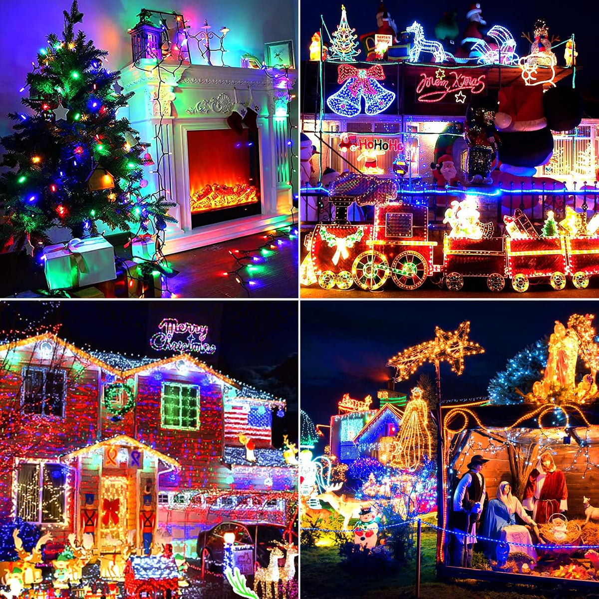 MZD8391 1000 luces LED de Navidad de 328 pies para interiores y ext...