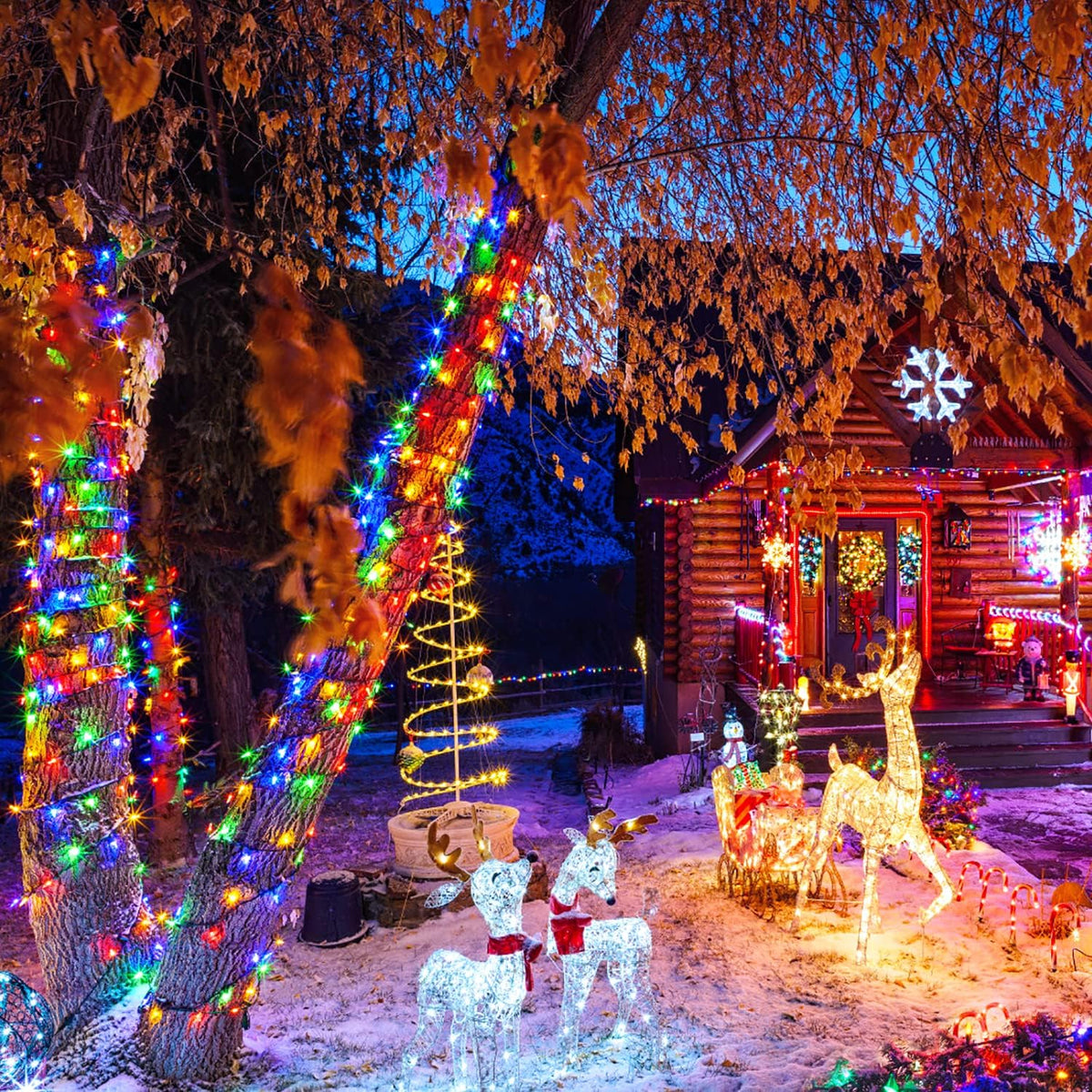 JMEXSUSS - 250 luces LED para árbol de Navidad, luces multicolor de...