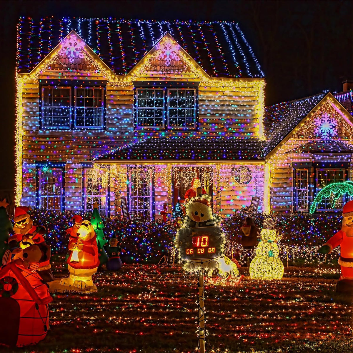 MZD8391 1000 luces LED de Navidad de 328 pies para interiores y ext...