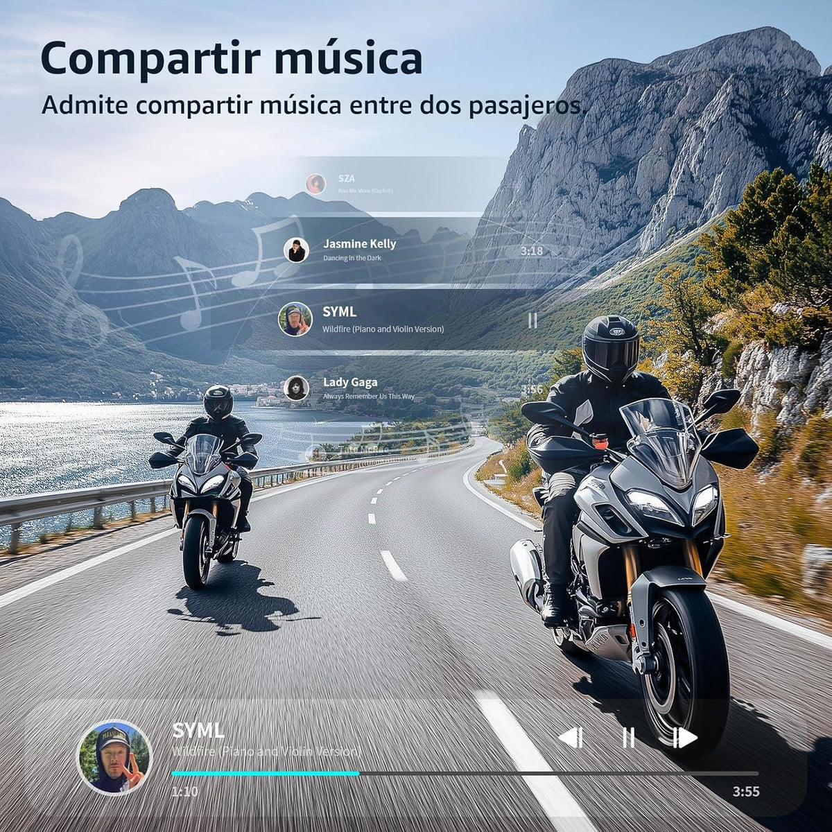 Fodsports T1 PRO Intercomunicador para motocicleta V5.4 con interca...