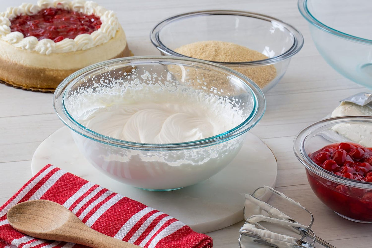 Pyrex prepware 4-Quart Bol para mezclar (con borde, Transparente, F...