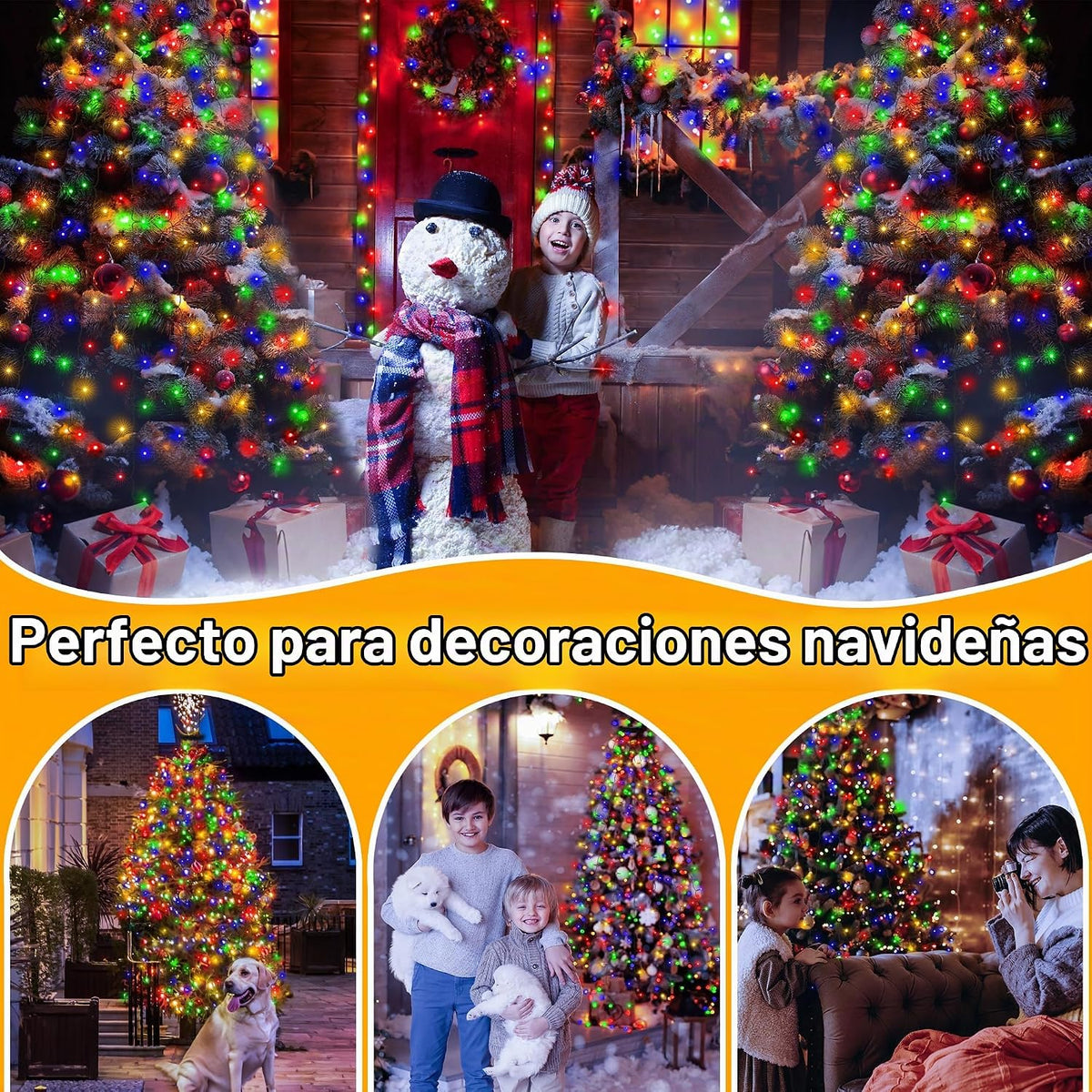 Ollny Luces de Árbol de Navidad 400LED 8.2 pies*16 Cadenas con Anil...