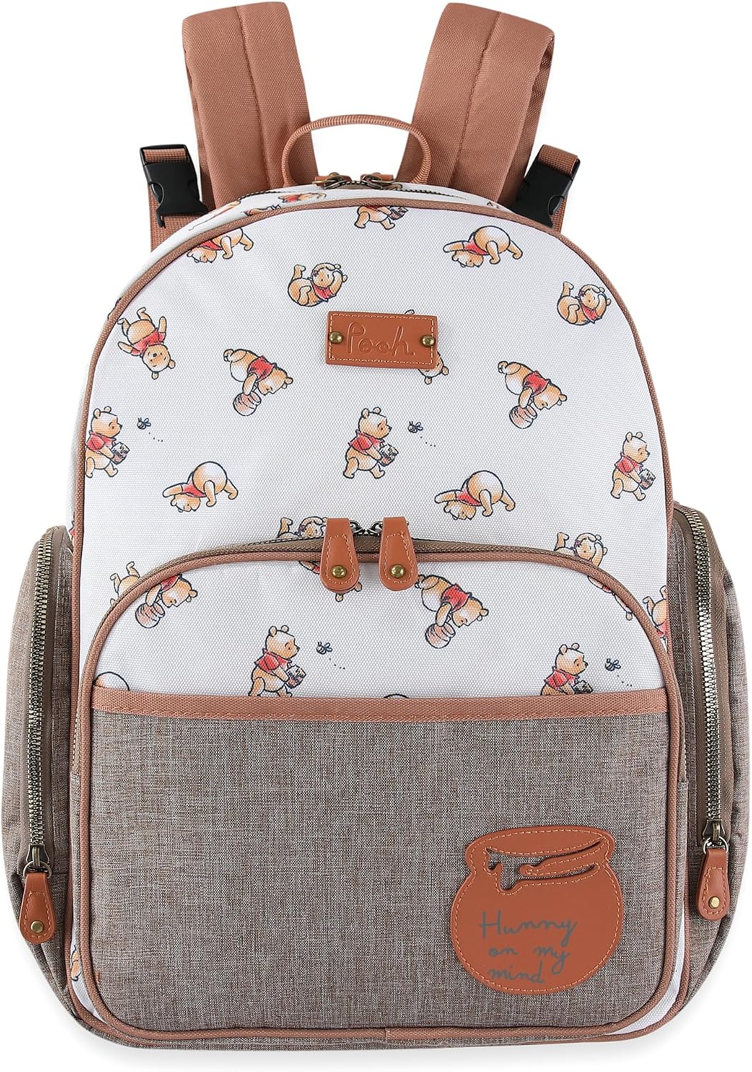 Disney Winnie the Pooh Mochila multifuncional para pañales con camb...