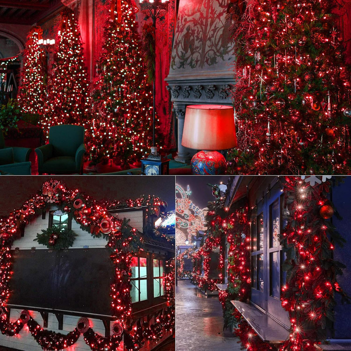 Brizled Luces de Navidad rojas, 78.74 pies, 240 luces LED, mini cad...