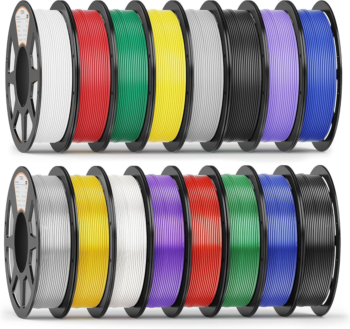 YOOPAI Filamento PLA de 0.07 in, 8.82 oz PLA+ y paquete de seda, 16...