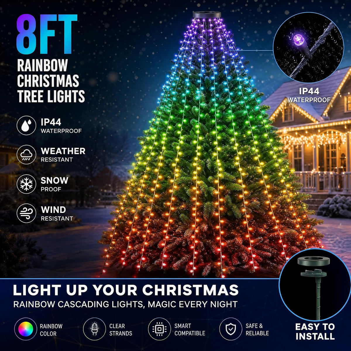 Dazzle Bright 448 luces LED inteligentes que cambian de color en ca...