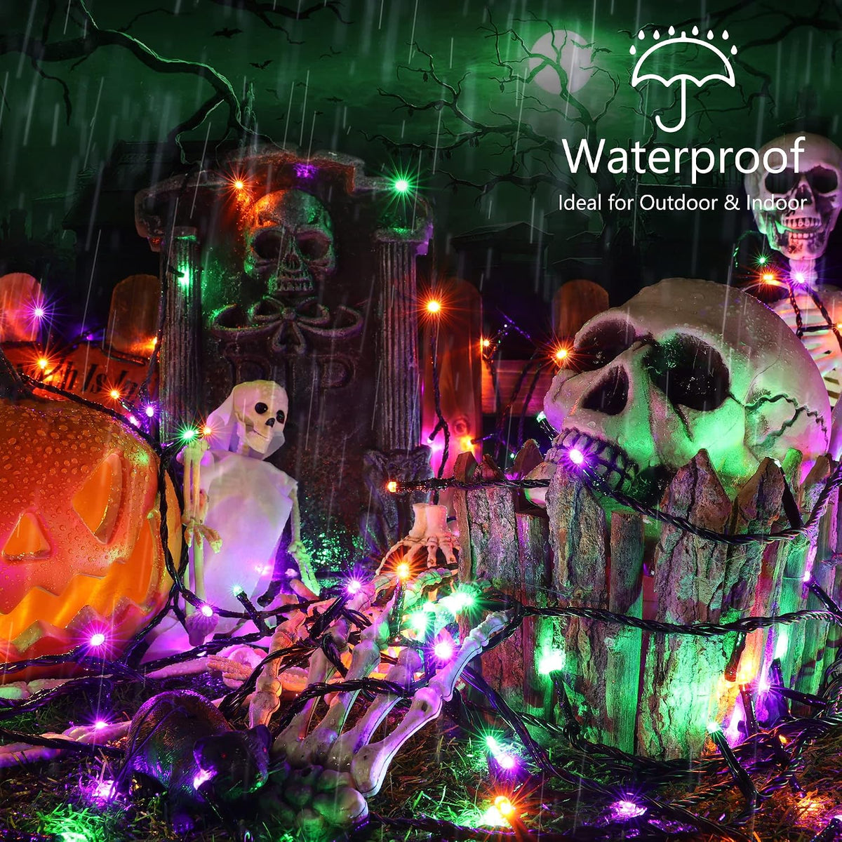 Brizled Mini Luces de Halloween, 78.74 pies 240 Luces de Cadena LED...