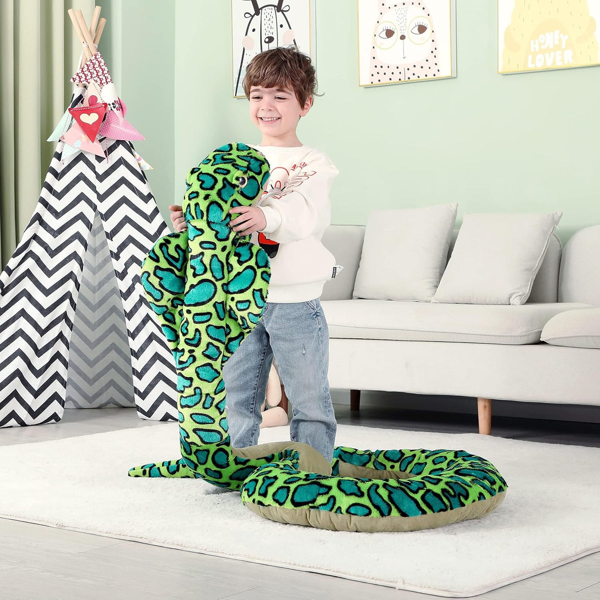 IKASA - Juguetes de peluche de serpiente gigante, cobra grande de 1...