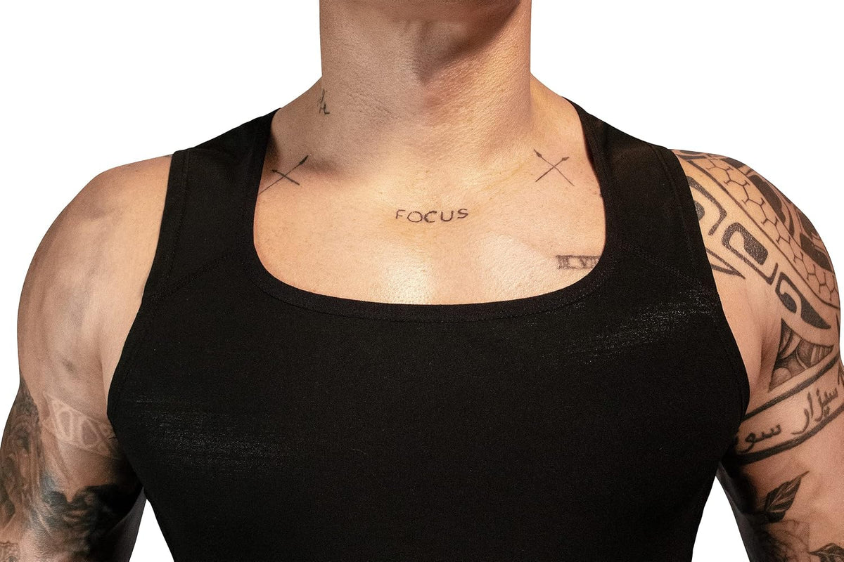 FUXERT Chaleco de sauna para hombre, camiseta sin mangas para entre...