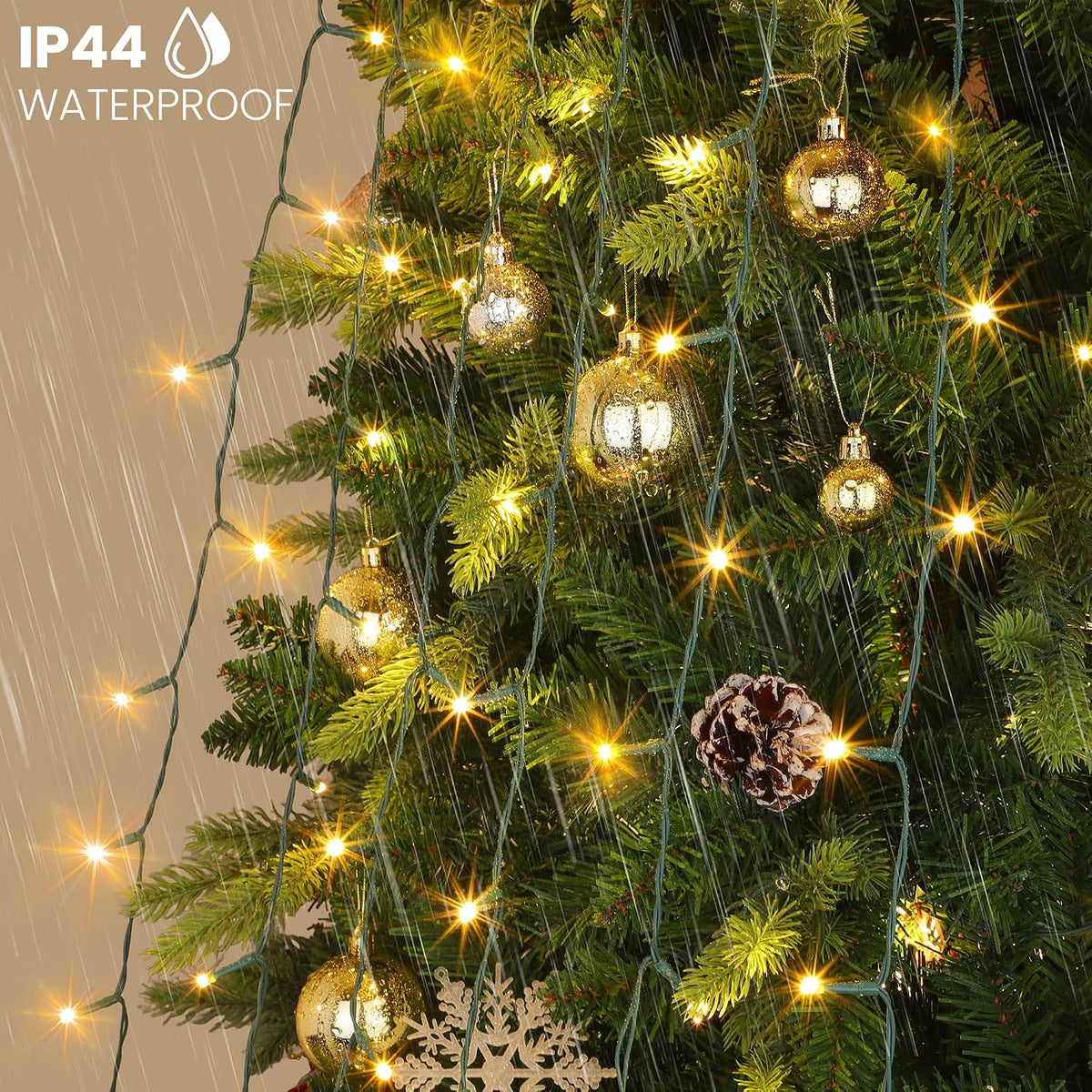 Mlambert Luces de árbol de Navidad, 6.6 pies, 16 líneas, tira de lu...