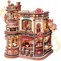 ROKR Moving Dream Coffee Factory DIY Kit de casa en miniatura – Rom...