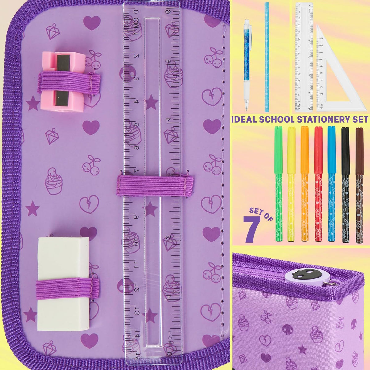 Hello Kitty Sanrio - Estuche para lápices Kawaii para niños, marcad...