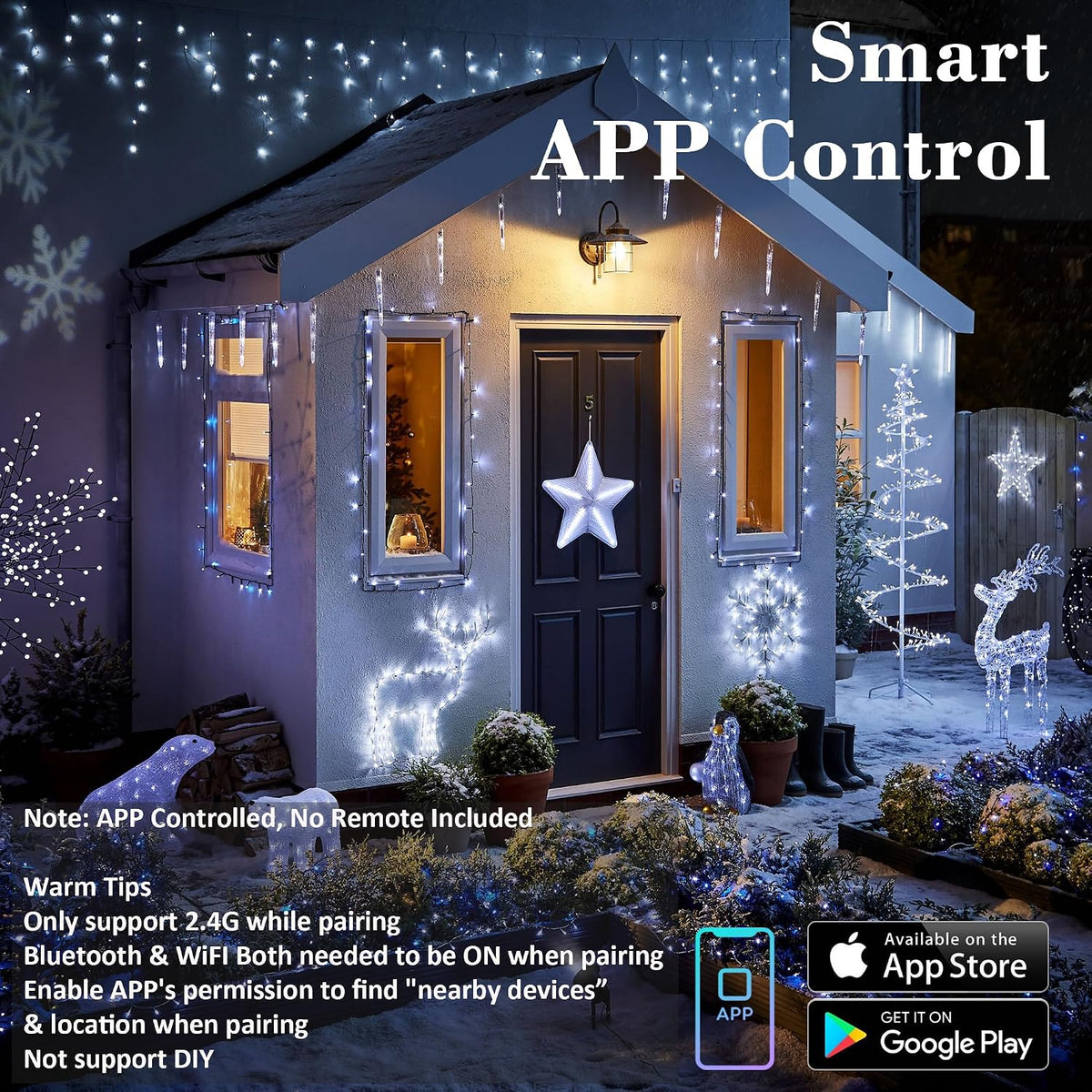 BrizLabs - Luces navideñas que cambian de color, color blanco y mul...