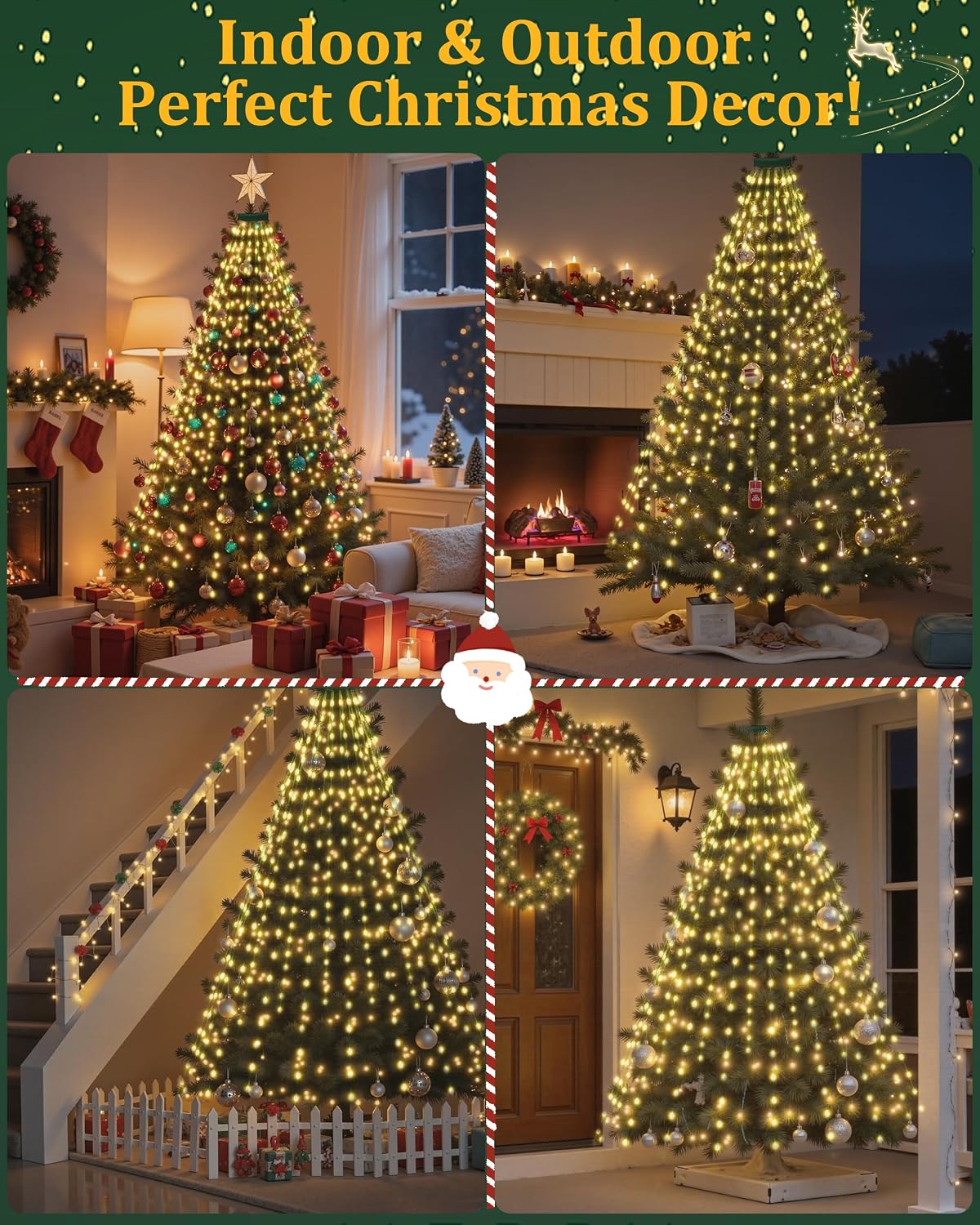 Tomanwai Luces de Árbol de Navidad, 400 luces LED de Navidad con 8...