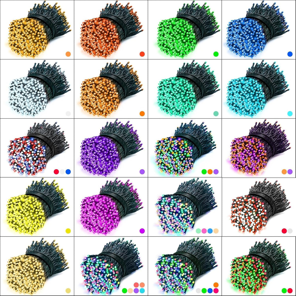 Luces navideñas que cambian de color, 35 colores, 33 pies, 100 luce...
