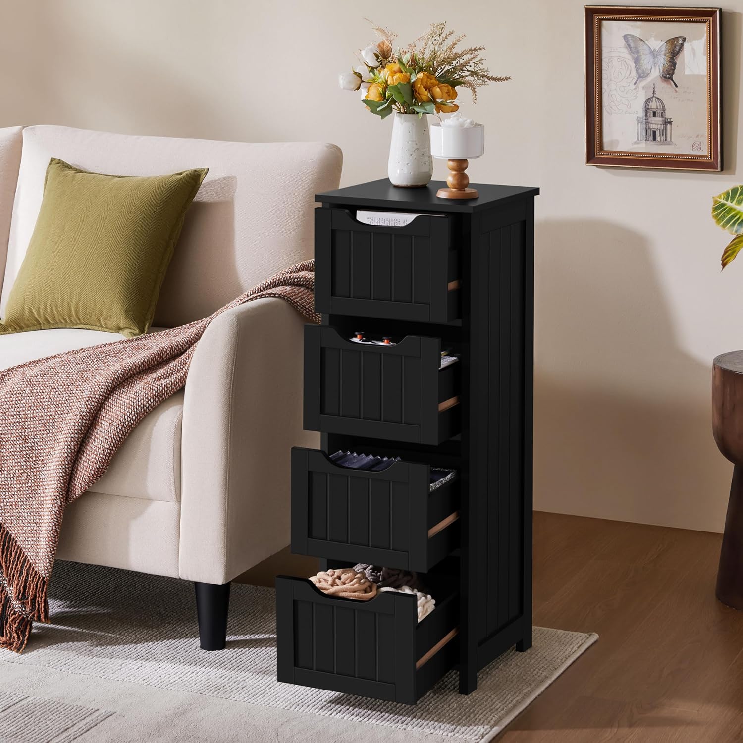 Yaheetech Gabinete de almacenamiento para baño, 12 pulgadas de anch...