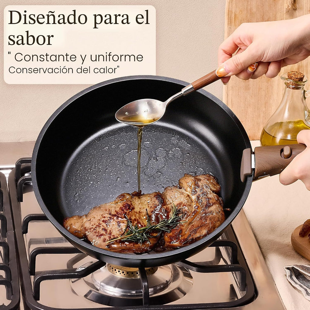 CAROTE - Juego de 33 ollas y sartenes antiadherentes, mango desmont...