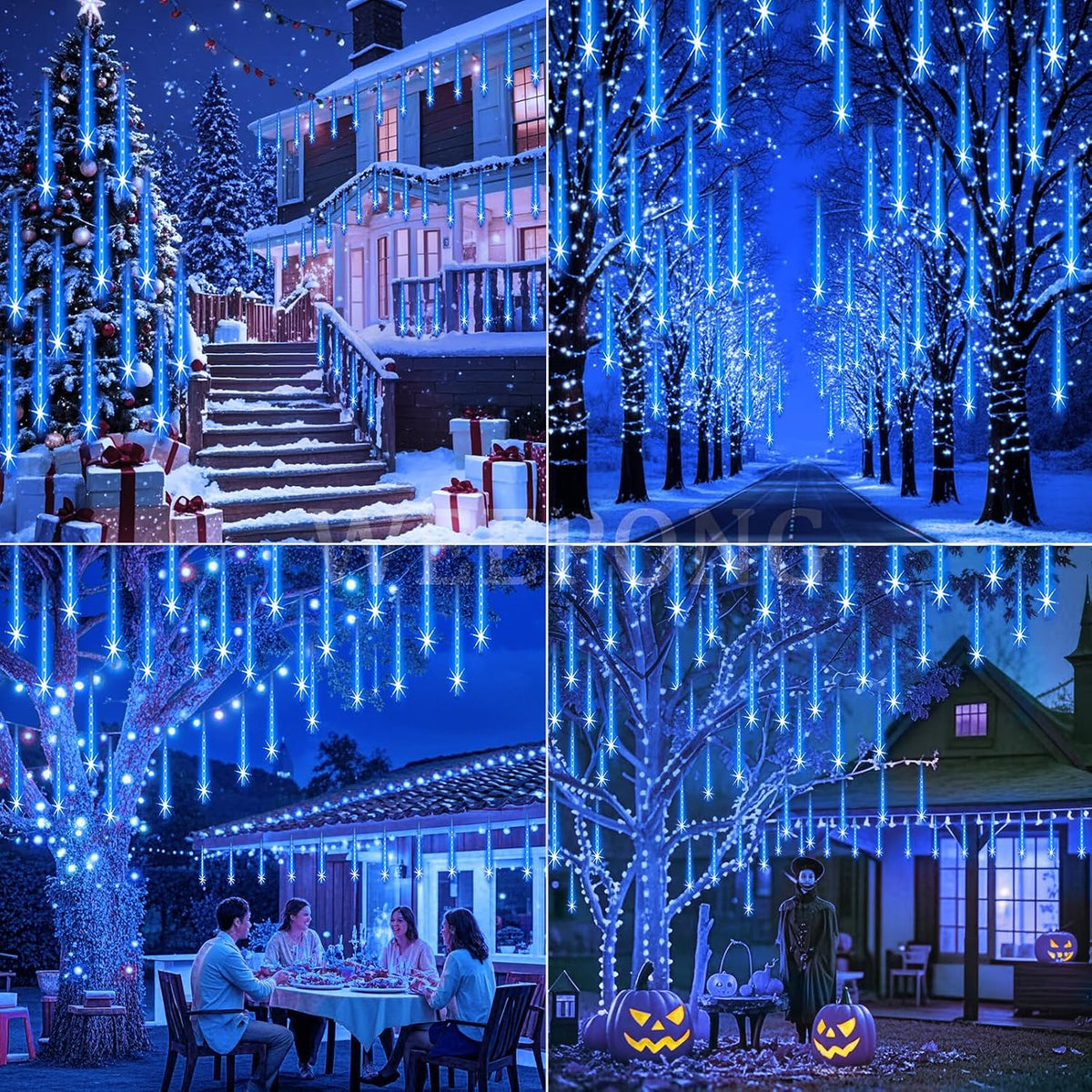 Weepong Luces de Navidad al aire libre 32 tubos 768LEDs luces de ll...