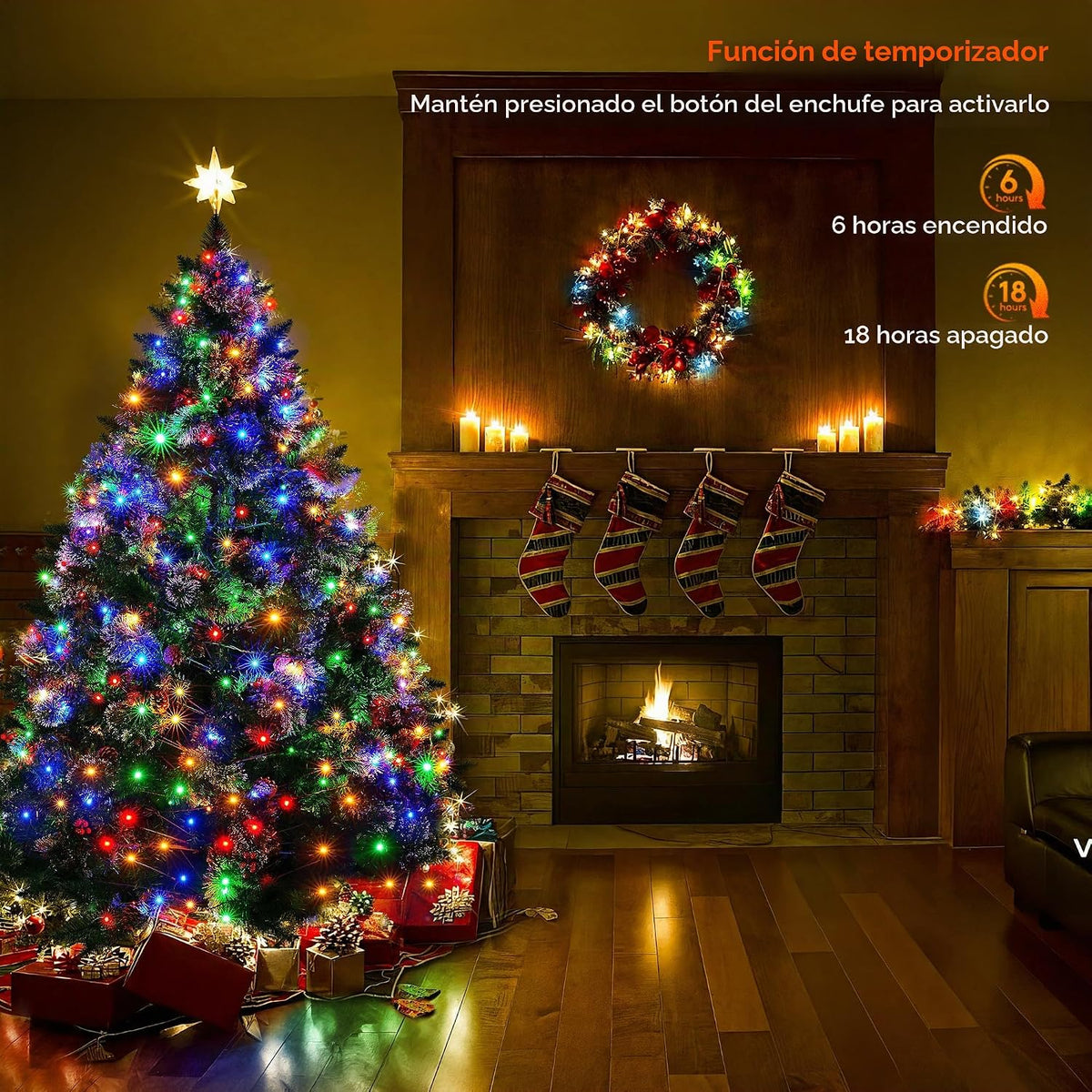BlcTec Luces de Navidad, 300 luces LED de 108 pies para árbol de Na...