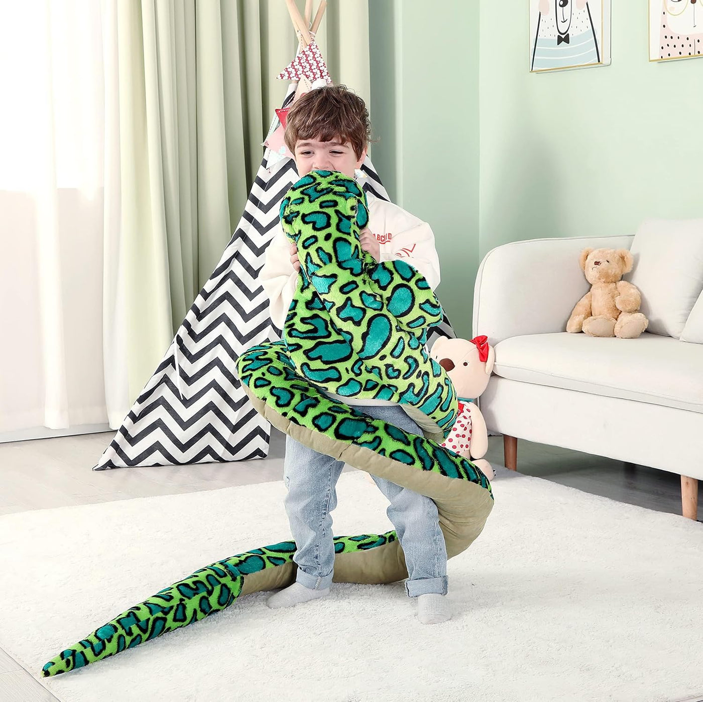 IKASA - Juguetes de peluche de serpiente gigante, cobra grande de 1...