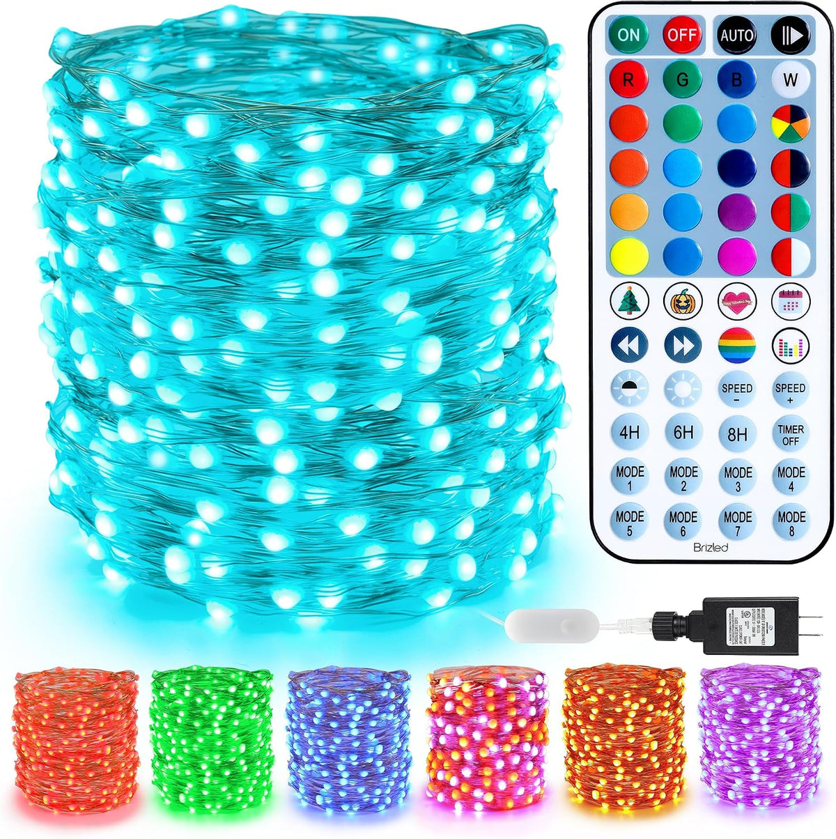 Brizled - Luces de hadas que cambian de color con control remoto, 2...