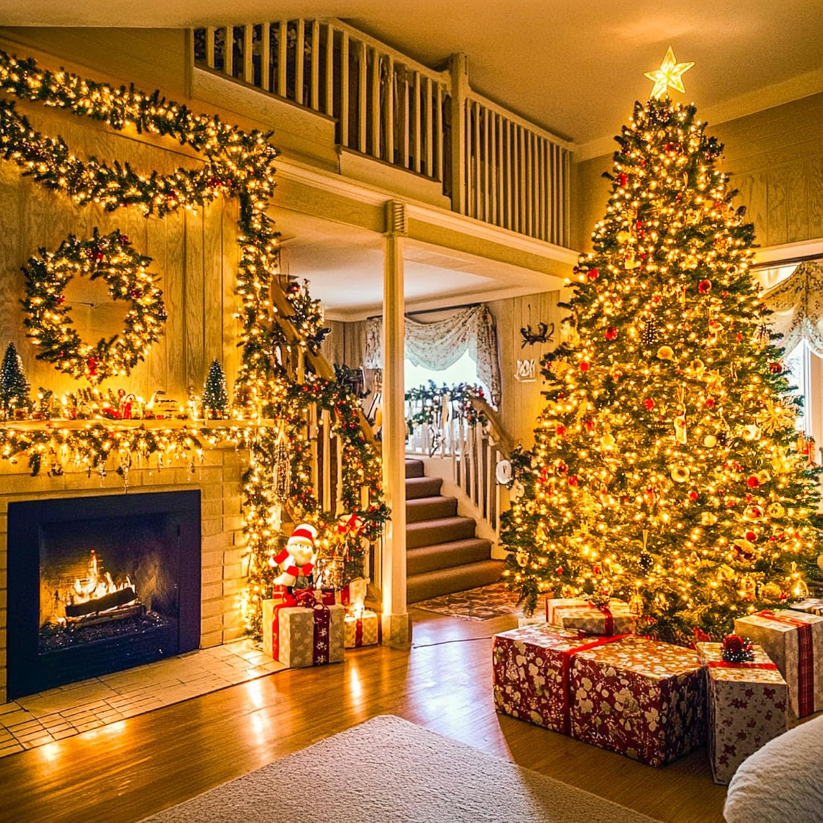 JMEXSUSS - 1000 luces LED de Navidad de 328 pies, tira de luces enc...